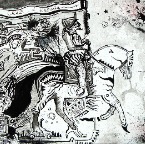 El Conquistador, Indian ink on canvas, 2009